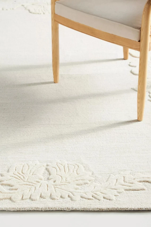 Alissa - Elfenbein,Handgetuftet 100% Wolle Weich Fläche Teppich,5x8,6x9,8x10, - Bild 1 von 4