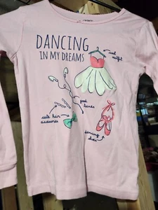 Girls Carters Long Sleeve Pajama Shirt Size 10 Pink - Picture 1 of 4