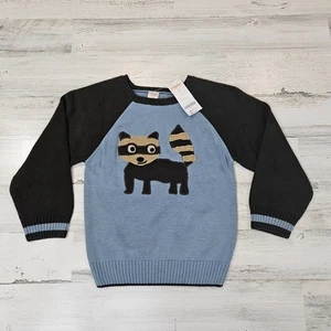 Gymboree Jungen 5T blau braun Waschbär Pullover Langarm - Bild 1 von 6