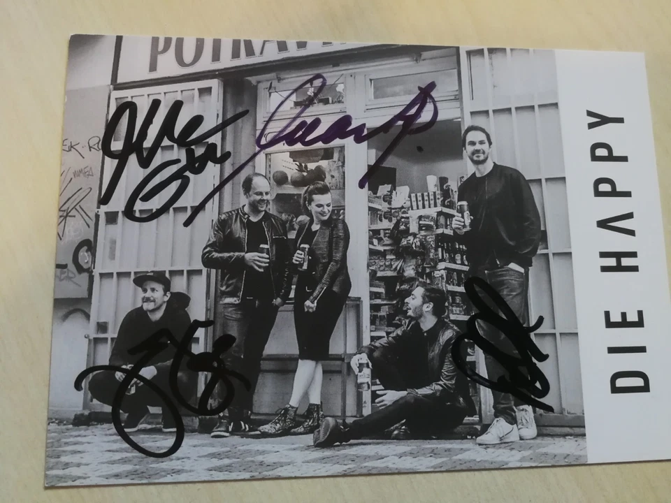 DIE HAPPY - HARD ROCK  -  ORIG. AUTOGRAMMKARTE - IN PERSON!!! - Bild 1 von 1