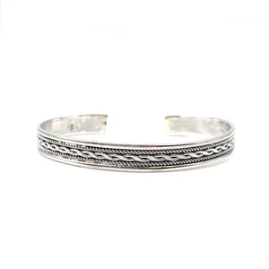 moderner Armreif solides 925 Silber Armband Unisex Armspange 8mm Schmuck 18 Gr - Picture 1 of 10