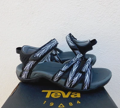 TEVA TIRRA PALMS SANDALIAS DEPORTIVAS CON TIRAS NEGRAS/BLANCAS, MUJER US 11/ EUR 42 ~ NUEVAS EN CAJA Foto 1 de 4