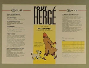 Herge Tintin depliant tarifs trains expo Tout Herge Welkenraedt 1991 Belgique - Imagen 1 de 2