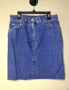 Vintage Lauren Jeans Co. Ralph Lauren Blue Denim Jean Skirt Size 4 Short - Picture 1 of 8