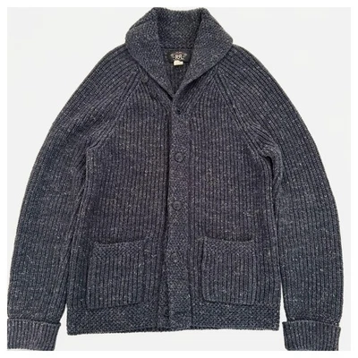 Cárdigan cuello chal RRL hecho en EE. UU. talla M gris oscuro mezcla de lana envío gratuito Foto 1 de 4