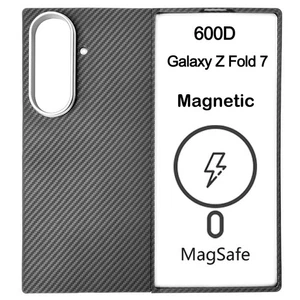 for Samsung Galaxy Z Fold 7 Magnetic MagSafe Case Aramid Carbon Fiber Cover - Picture 1 of 34