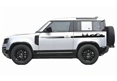 Calcomanías gráficas a rayas de línea de cintura para Land Rover Defender 90 puertas laterales Foto 1 de 4