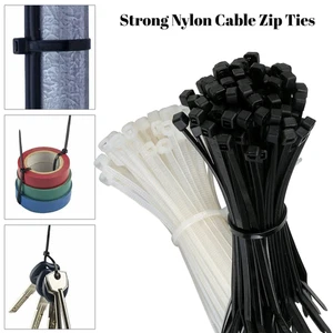 Strong Nylon Cable Zip Ties Small Large Long Wraps 100/200pcs Black White - Picture 1 of 12