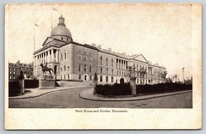 State House & Hooker Monument, postal de Boston Massachusetts 1900 - Imagen 1 de 2