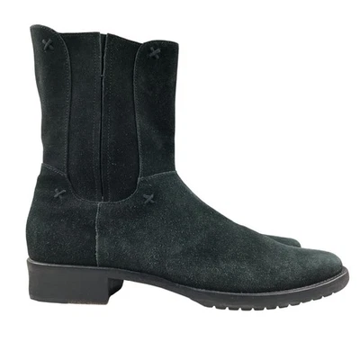 Botines occidentales Cole Haan para mujer talla 9AA de cuero negro gamuza cremallera lateral Foto 1 de 4