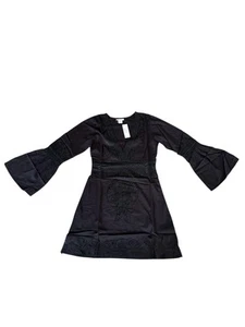 Debbie Katz Miami Beach Tripple Black Embroidery Boho Beach Women’s Size XS NWT! - Picture 1 of 7