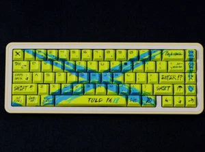 PBT EVA X Yellow Theme Keyboard Keycaps Cherry Profile Set - Picture 1 of 20