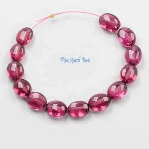 Malawi High Grade Cosmic Pink Rhodolite Garnet Smooth Oval Nugget Beads 3" (12) - Picture 1 of 7