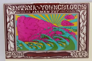 BILL GRAHAM BG-173 FILLMORE 1969 POSTCARD SANTANA YOUNGBLOODS - Picture 1 of 4