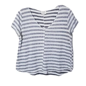 Camiseta PST Los Angeles By Project Social Mujer Talla Mediana Gris Blanco Rayas - Imagen 1 de 12