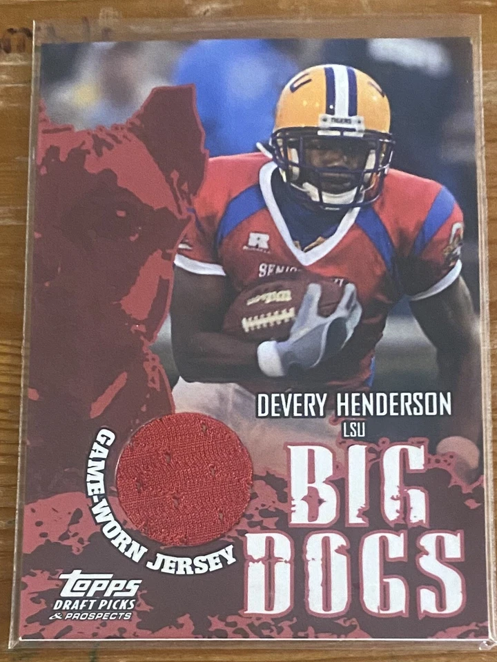 2004 Topps Draft Picks “Big Dogs Game-Worn Jersey” Devery Henderson #BD-DH - Image 1 of 2