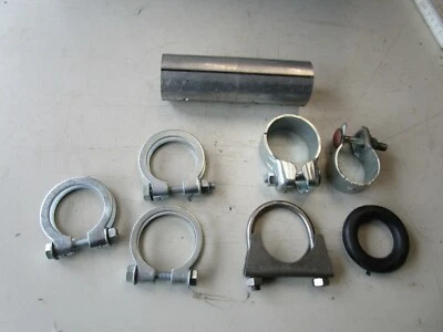 Oldtimer BMW VW Fiat Ford Auspuffrohr Verbindungsstück Auspuffschelle NEU SET - Bild 1 von 4