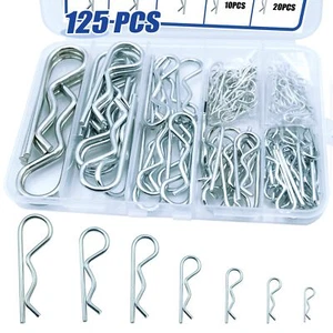 200Pcs Heavy Duty Cotter Pins R Clips Assortment Kit Hair Pins for Trucks Mower - Picture 1 of 6