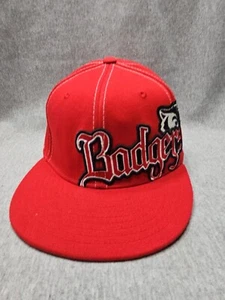 Wisconsin Badgers Red Black Top Of The World Adult Baseball Cap Hat Spell Out - Picture 1 of 9