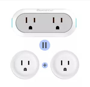 Dual Socket Capsule Smart WiFi Plugs Dual Outlets Alexa Google ITFFF SmartThings - Picture 1 of 13