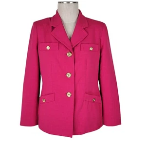 Kasper Blazer Gr. 10P rosa Knopf Taschen Kerbkragen Stretch wattiert gefüttert - Bild 1 von 9