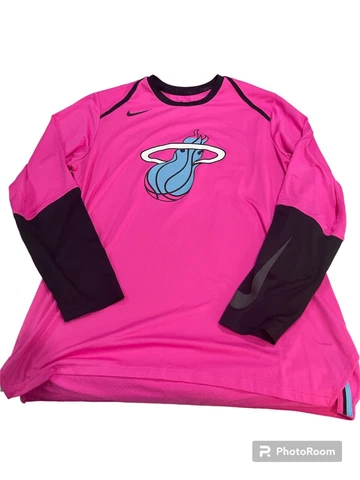 Preowned Nike DriFit NBA Miami Heat Longsleeve Shirt Size Large R3 Cover