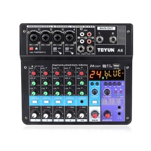 TEYUN A6 Audio Mixer 6CH Mixing Console/Monitor Paths Plus Effects Processor - Picture 1 of 5