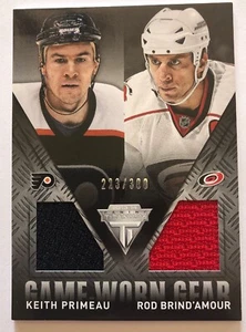 2013-14 Panini Titanium Game Worn Gear Keith Primeau Rod Brind’amour GD-PB /300 - Picture 1 of 3
