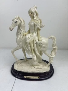 Vintage The Juliana Collection, Lady In White Dress On White Horse Figurine - Picture 1 of 6