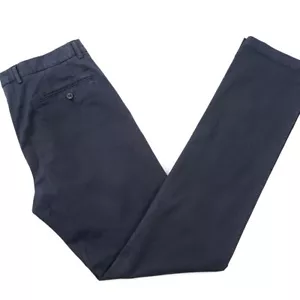 Fay Milano Slim-Fit Garment-Washed Navy Cotton Pants Chinos 32 (Eu 48) NWT - Picture 1 of 6