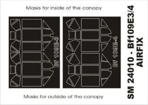 MESSERSCHMITT Bf-109 E-3/4 CANOPY PAINTING MASK to AIRFIX 1/24 MONTEX SM24010 - Picture 1 of 1