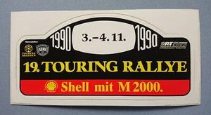 Aufkleber Motorsport 19. Touring Rallye 1990 Dresden Shell mit M 2000 13x6,4 cm - Bild 1 von 2