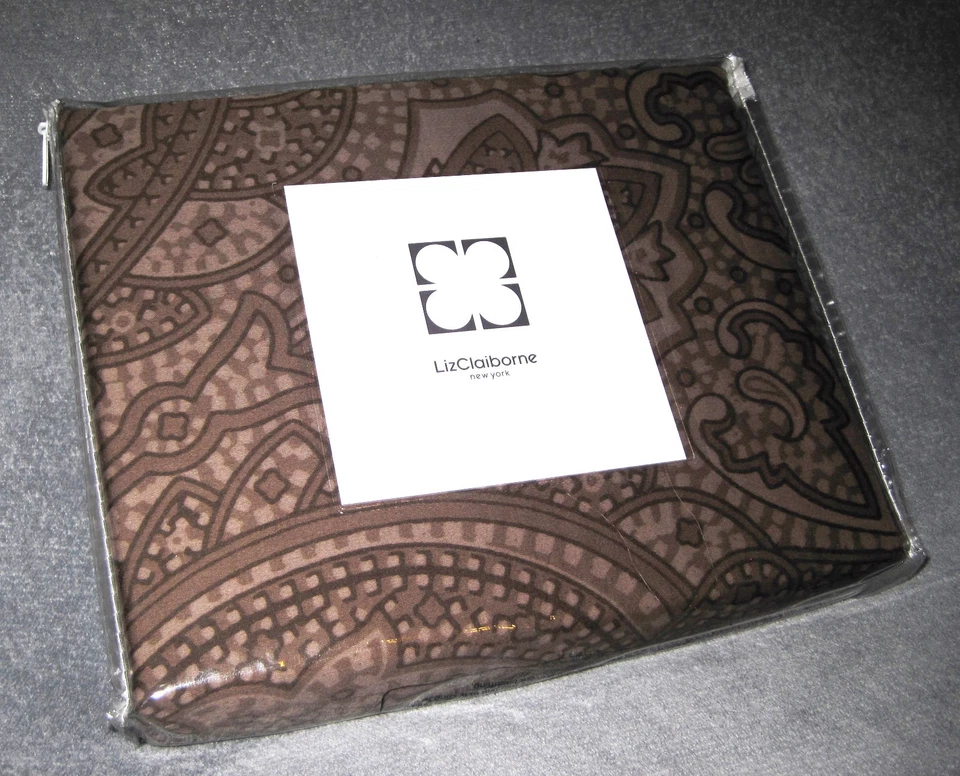 LIZ CLAIBORNE - New York Brown Paisley 84W x 80L DRAPES & TIES SET - Image 1 of 1