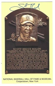Autographed Signed SCOTT ROLEN HOF Hall of Fame Gold Plaque Post Card With COA - Picture 1 of 1