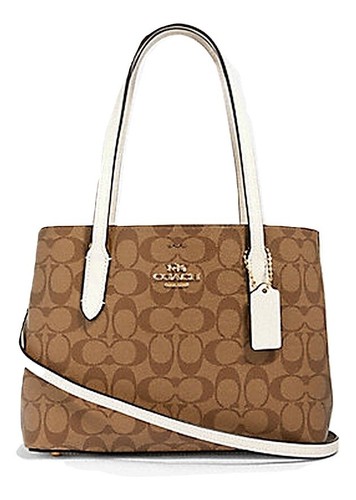 COACH 73293 MINI AVENUE BORSA DA TRASPORTO IN TELA FIRMATA IM KAKI GESSO