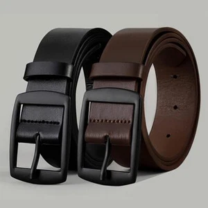 Nuevo Cinturón de Lujo para Hombres Cuero PU Metal Hebilla Alta Calidad Talla Grande Jeans - Imagen 1 de 17