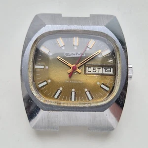 Vintage Soviet UdSSR RUSSIAN Watch Slava 26 Jewels TANK TV 2427 BROWN - Bild 1 von 7