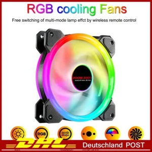 Coolmoon PC Gehäuselüfter 120mm RGB Aura Lüfter Stummschalten LED Cooling Fan - Afbeelding 1 van 10