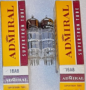 Matched Pair 16A8/PCL82 NOS Amperex for Admiral Vacuum Tubes TV-7D Tested 118%+