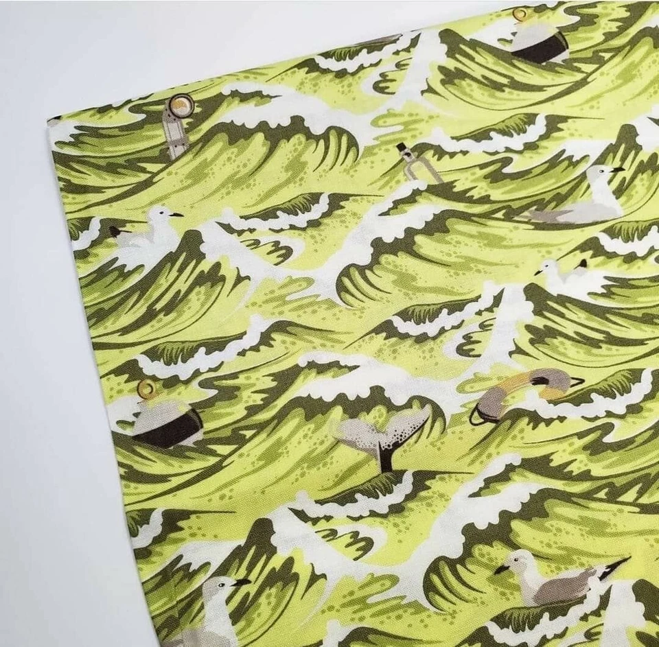 Tela rosa Tula agua salada desechos oceánicos algas coser edredón artesanía CUARTO GRASO Foto 1 de 1