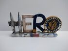 Air Force Hero Plaque Sign American Flag Rustic Finish Hand Painted Polyresin