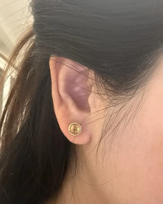 Aretes Tiffany & Co. Oro Amarillo 18k Brillante Flor Citrino Cuentas Foto 1 de 4