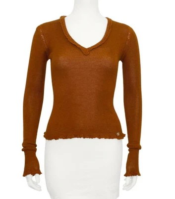 Chanel Brown Cashmere and Silk Sweater Size 34 - Image 1 of 4