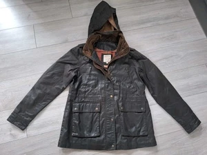 FatFace Wax Coat Size 14 UK Brown Hooded - Picture 1 of 6