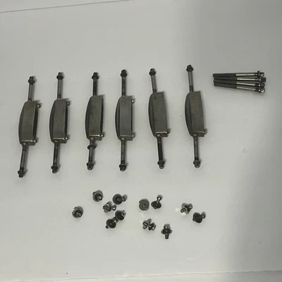 Lot of 6 Slingerland Radio King 40s Vintage Snare Drum Lugs with Screws & Rods - Image 1 of 4