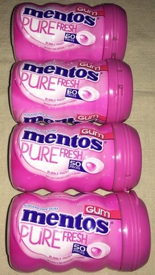 4 Mentos Pure Fresh Sugar Free Chewing Gum with Xylitol Bubble Fresh 50 Pieces - Image 1 of 2