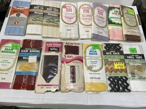 Vintage Bias Tape, Seam Binding, Rick Rack And Twill Tape - Picture 1 of 5