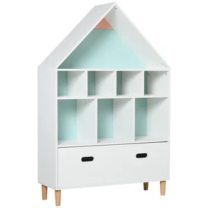 LIBRERIA SCAFFALE PORTAGIOCHI PER CAMERETTA CON MENSOLE A CUBI COLORATE - Foto 1 di 5