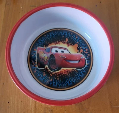 Tazón de cereal de melamina infantil vintage Disney Pixar Cars aligerador McQueen Foto 1 de 4