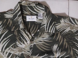 Bill Blass Silk Mens Hawaiian shirt Short sleeves 100% Silk sz XL - Picture 1 of 6